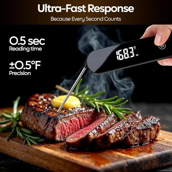 0.5 Second Instant Read Food Thermometer Professional Ultra Fast Meat Thermomete - Picture 3 of 8